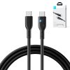 Kabelis USB-C kabelis ar LED 100W 2m melnu