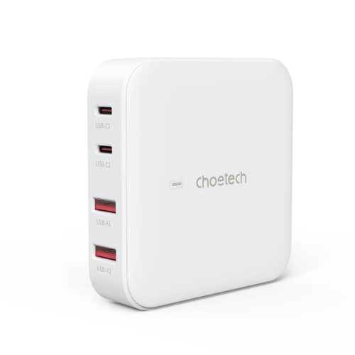 Spēcīgs GAN 100W 2X USB-A 2X USB-C baltais lādētājs