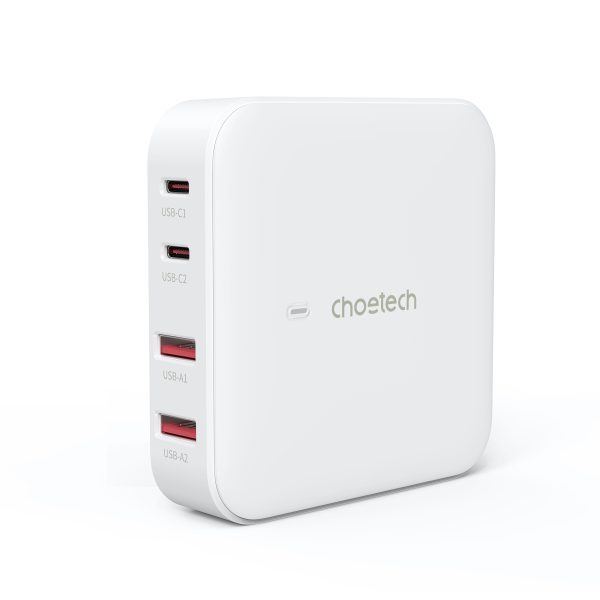 Spēcīgs GAN 100W 2X USB-A 2X USB-C baltais lādētājs
