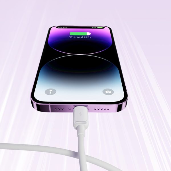 Kabelis Kabelis iPhone zibens - USB 2,4A 1,2m balts