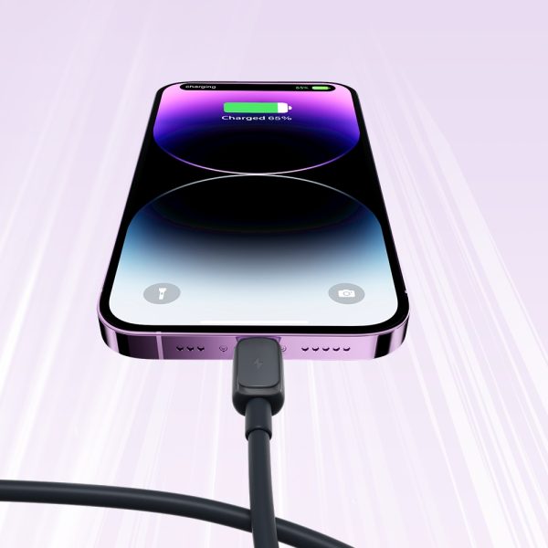Kabelis Kabelis iPhone zibens - USB 2,4A 1,2m melns