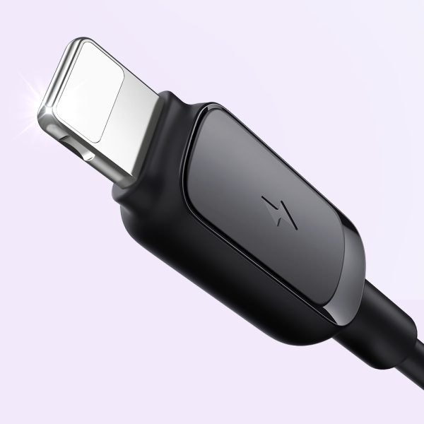 Kabelis Kabelis iPhone zibens - USB 2,4A 1,2m melns