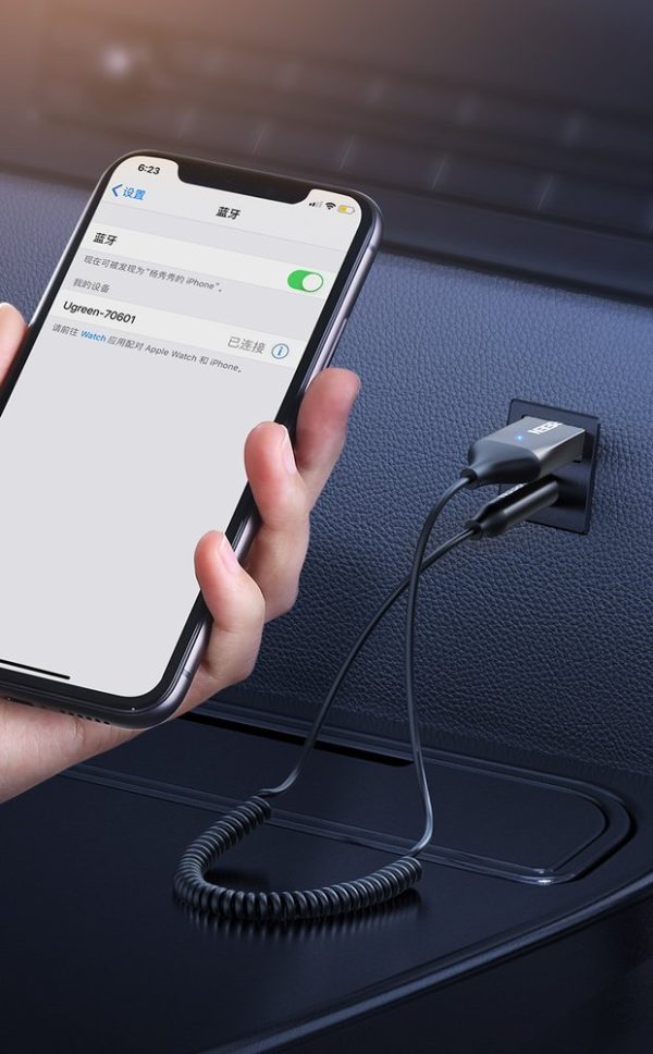 Skaņas uztvērēja audio Bluetooth 5.3 USB Aux Jack Black Cable