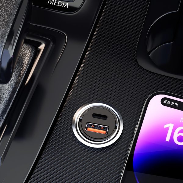 Mini automašīnas lādētājs 48W QC PD Black Lighter Socket