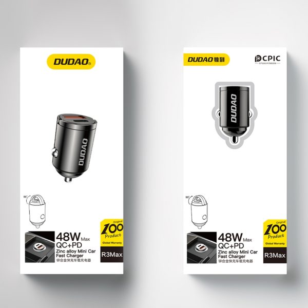 Mini automašīnas lādētājs 48W QC PD Black Lighter Socket