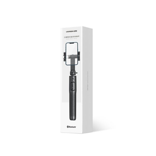 Selfie Stick teleskopiskā nūja tālrunim ar plauktu un Bluetooth 1,5 m melno pilotu