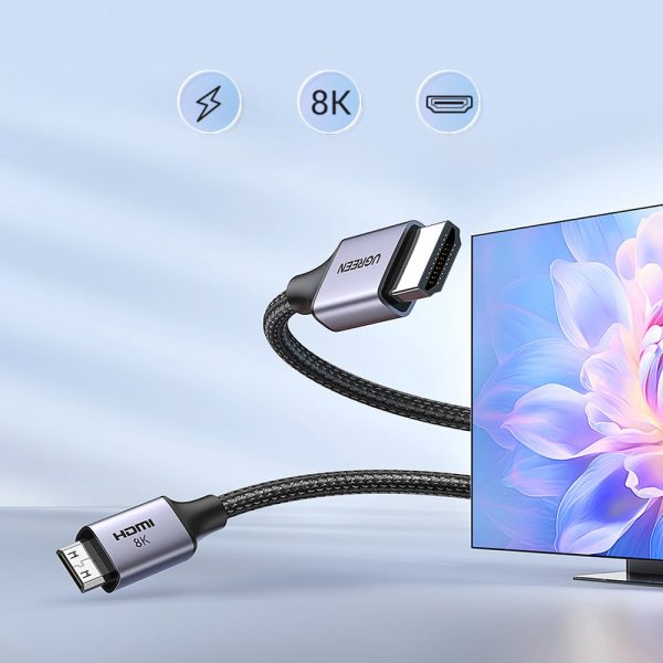 Kabeļa kabeļa mini hdmi adapteris - HDMI 8K 2m pelēks