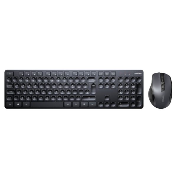 Bezvadu peles un datora tastatūra 2,4 GHz melna