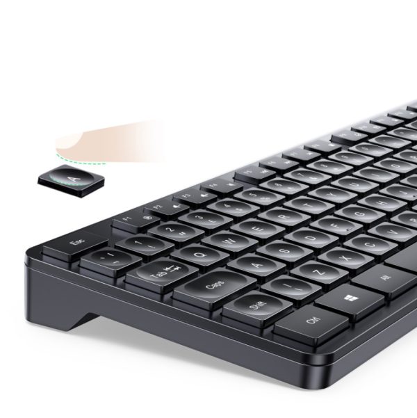Bezvadu peles un datora tastatūra 2,4 GHz melna