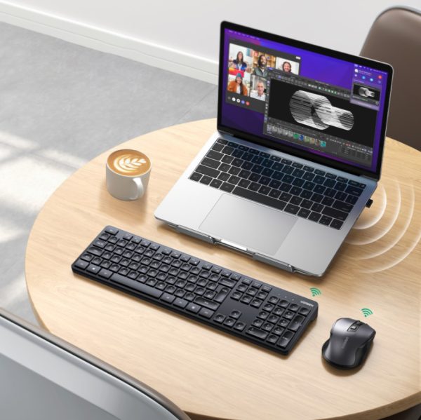 Bezvadu peles un datora tastatūra 2,4 GHz melna