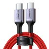 Kabeļa kabelis USB-C BRAID-USB-C 2.0 3A sarkanā krāsā