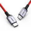 Kabeļa kabelis USB-C BRAID-USB-C 2.0 3A sarkanā krāsā