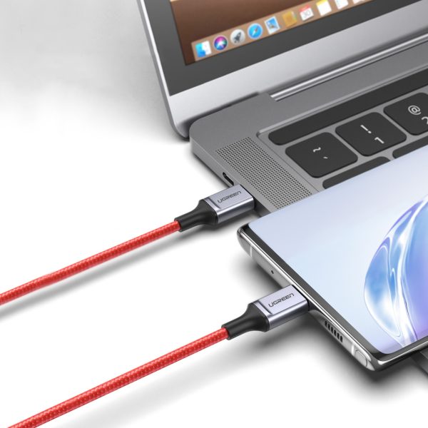Kabeļa kabelis USB-C BRAID-USB-C 2.0 3A sarkanā krāsā