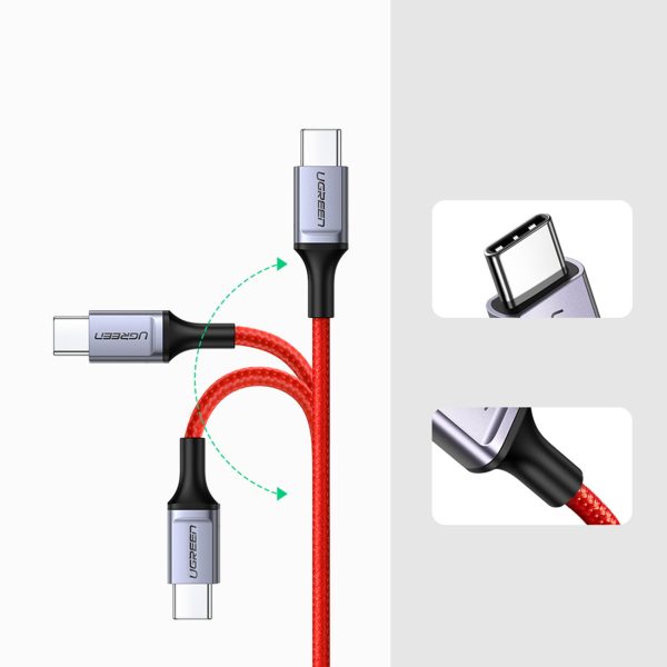Kabeļa kabelis USB-C BRAID-USB-C 2.0 3A sarkanā krāsā