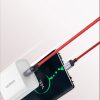 Kabeļa kabelis USB-C BRAID-USB-C 2.0 3A sarkanā krāsā