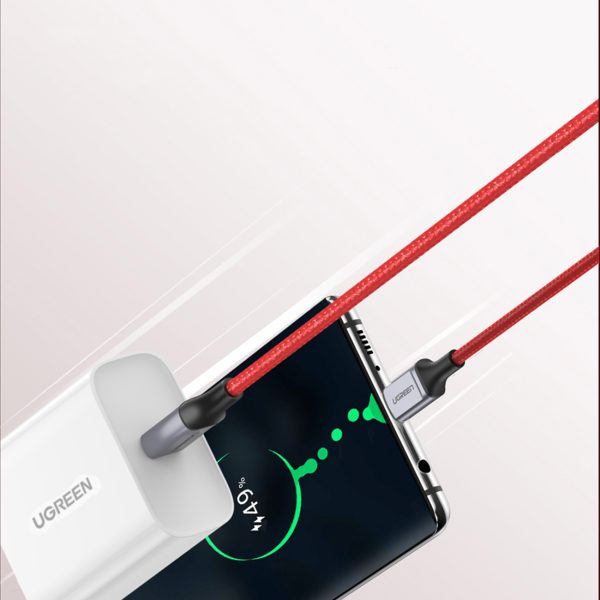 Kabeļa kabelis USB-C BRAID-USB-C 2.0 3A sarkanā krāsā