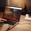 Kabeļa kabelis USB-C BRAID-USB-C 2.0 3A sarkanā krāsā