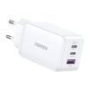 Ātrs GAN 65W USB-A / 2X USB-C baltais lādētājs