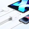 Ātrs GAN 65W USB-A / 2X USB-C baltais lādētājs