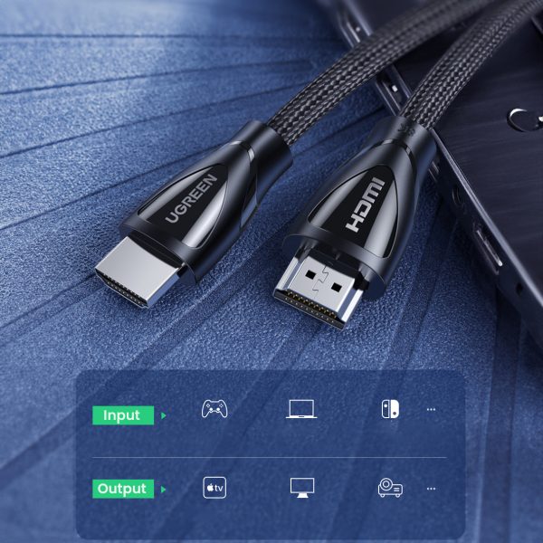 Noslīcis kabelis ar HDMI 2,1 8k / 4k 3m melns kabelis