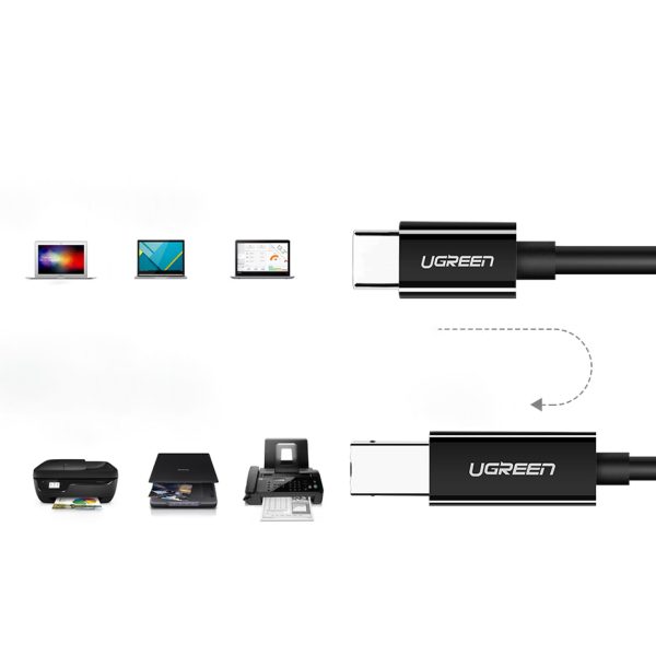 Kabeļa kabelis faksa kliedziena printerim USB-C-USB-B 1M melns