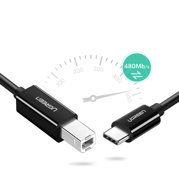 Kabeļa kabelis faksa kliedziena printerim USB-C-USB-B 1M melns