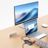 10in1 centrmezgls USB-C adapteris USB-C PD / 3X USB-A / 2X HDMI / RJ-45 / SD / TF Black Black