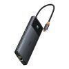 10in1 centrmezgls USB-C adapteris USB-C PD / 3X USB-A / 2X HDMI / RJ-45 / SD / TF Black Black