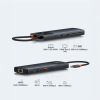 10in1 centrmezgls USB-C adapteris USB-C PD / 3X USB-A / 2X HDMI / RJ-45 / SD / TF Black Black