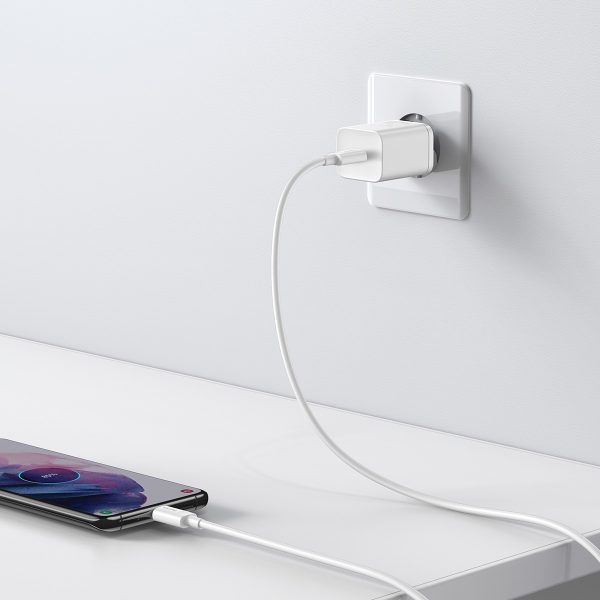 Si 25W 3A ātrs lādētājs ar USB-C 1M balto lādētāju
