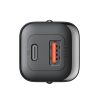 Ātrā tīkla lādētājs 30W USB-A un USB-C PD QC AFC FCP Black