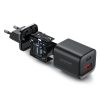 Ātrā tīkla lādētājs 30W USB-A un USB-C PD QC AFC FCP Black