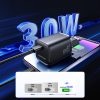 Ātruma sērija 30W USB-C PD QC AFC FCP melnais lādētājs