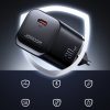 Ātruma sērija 30W USB-C PD QC AFC FCP melnais lādētājs