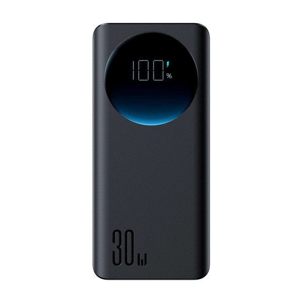 PowerBank ar lukturīti 30W 20 000 mAh + USB-A Cable-USB-C 25cm melns