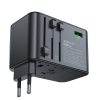 Universal Travel Charger Gan 2X USB-A 3X USB-C UK ES USA AUS Black