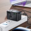Universal Travel Charger Gan 2X USB-A 3X USB-C UK ES USA AUS Black