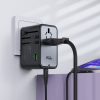 Universal Travel Charger Gan 2X USB-A 3X USB-C UK ES USA AUS Black