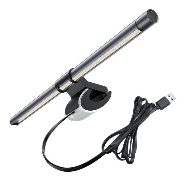 LED lampa ekrāna datora monitoram ar aizmugurējo fona apgaismojumu 2700K-6500K pelēkā krāsā