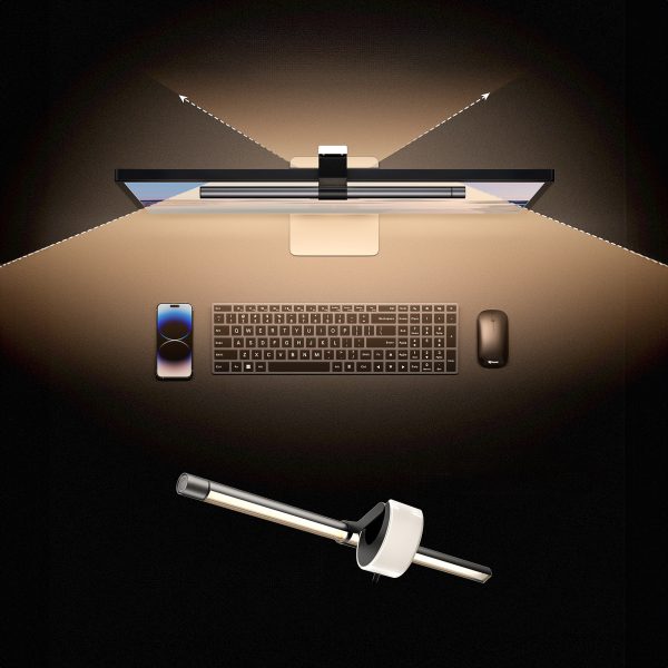 LED lampa ekrāna datora monitoram ar aizmugurējo fona apgaismojumu 2700K-6500K pelēkā krāsā