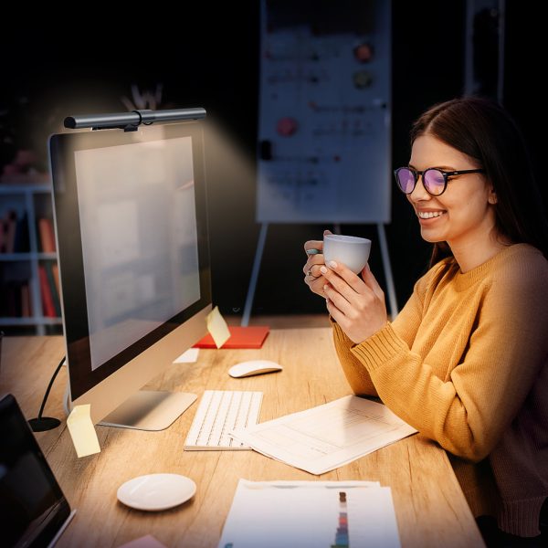 LED lampa ekrāna datora monitoram ar aizmugurējo fona apgaismojumu 2700K-6500K pelēkā krāsā