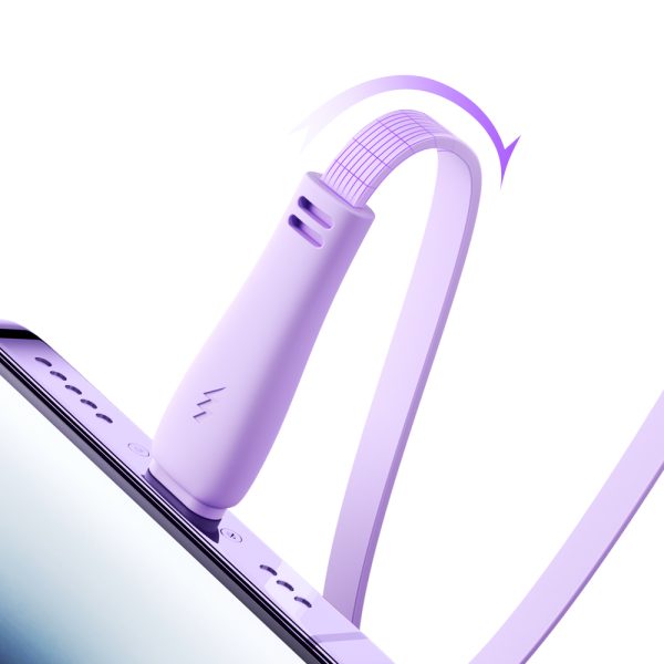 3in1 ColorPhul sērija USB-A USB-C / iPhone zibens / microusb 1m purpursarkanā krāsā