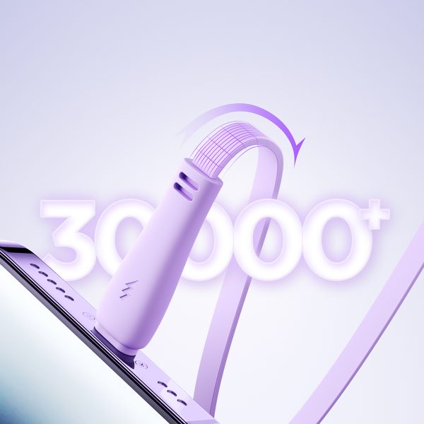 3in1 ColorPhul sērija USB-A USB-C / iPhone zibens / microusb 1m purpursarkanā krāsā