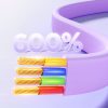 3in1 ColorPhul sērija USB-A USB-C / iPhone zibens / microusb 1m purpursarkanā krāsā