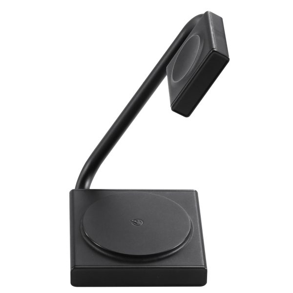 2in1 Indukcijas lādētājs pulksteņa un 15w magsafe qi saliekamā melnā mape