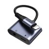 2in1 adapteris iPhone lādētājam + zibens / mini ligzda 3,5 mm melnas austiņas