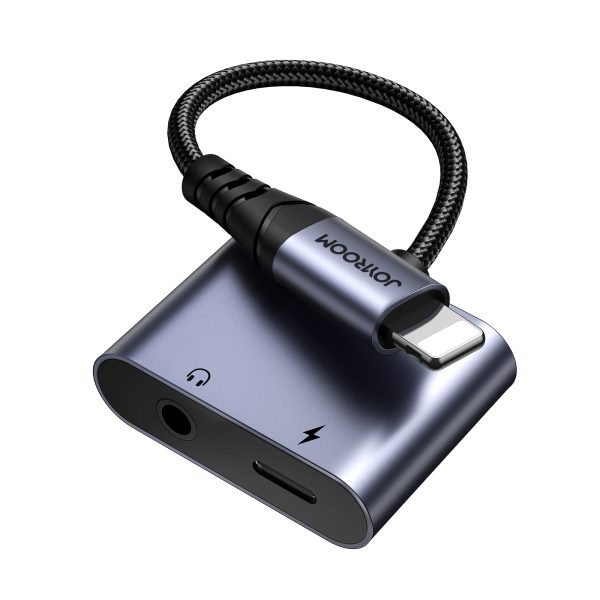 2in1 adapteris iPhone lādētājam + zibens / mini ligzda 3,5 mm melnas austiņas