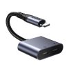 2in1 adapteris iPhone lādētājam + zibens austiņām / 2x zibens melns