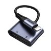 2in1 adapteris iPhone lādētājam + zibens austiņām / 2x zibens melns