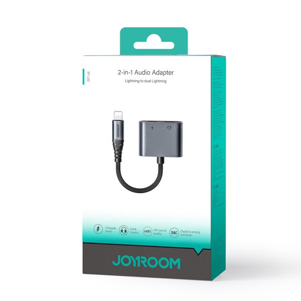 2in1 adapteris iPhone lādētājam + zibens austiņām / 2x zibens melns